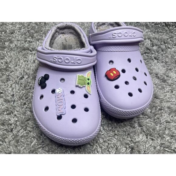 Crocs Classic Clog Purple Womens Size 7 Lined Shoes Preowned - Picture 12 of 14